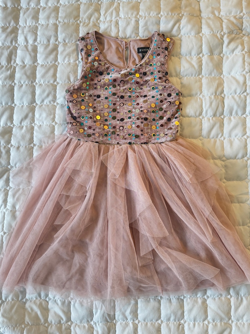 Zunie Rose Pink Sequin Tulle Dress